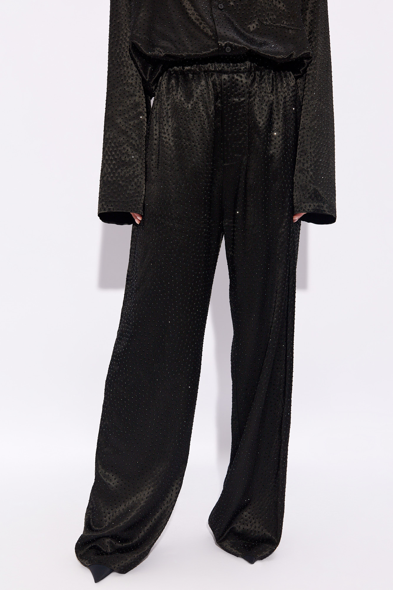 パンツ Balenciaga Satin Trousers Balenciaga Satin flared hem wide-leg pant | The Fashion Square